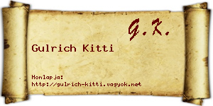 Gulrich Kitti névjegykártya